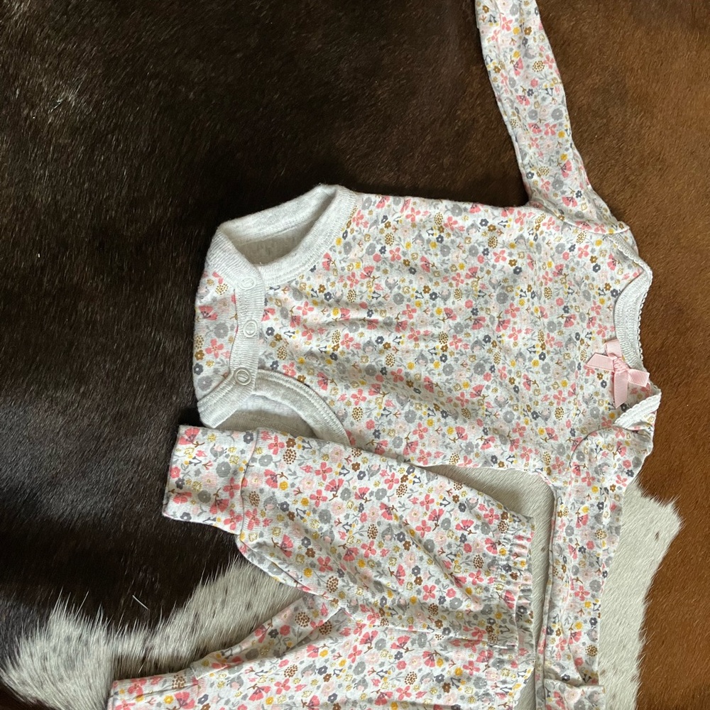 Carter's Floral Kids Matching Set - Gray and Pink